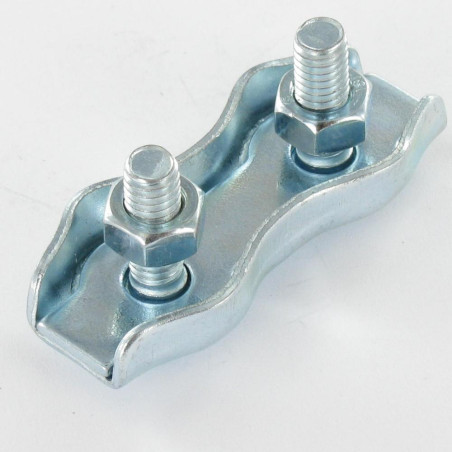 1 x Wire Rope Clip FLAT DUPLEX Zinc Plated Wire Rope Of 3