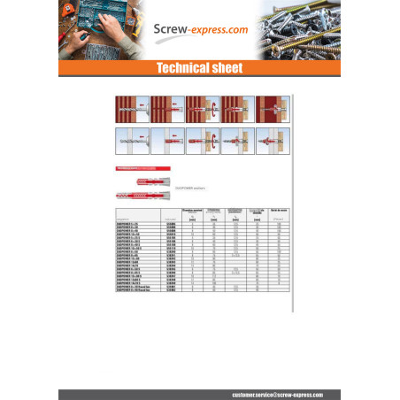 1 x Plug Nylon DUOPOWER Fischer 8X65 +5X80 SCREWS