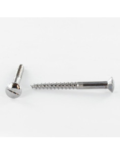 Wood Screw Plain Chromed Pan Countersunk Head Slotted 4.5X20