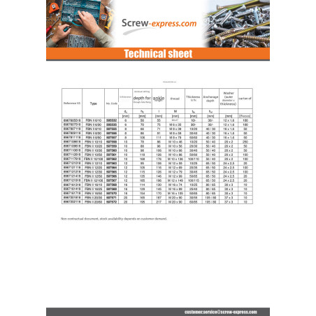 1 x Fischer Anchor Fischer Fbn II 12X216 Thread Length: 169 Zinc Plated