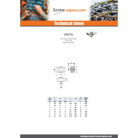 1 x Simple Flat Wire Rope Clip Stainless Steel Zinc Plated Wire Rope Of 5