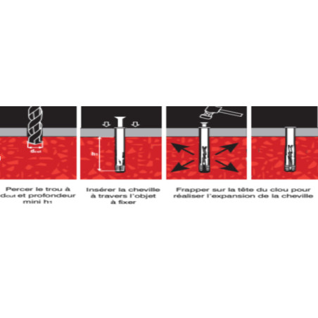 1 x Plug Countersunk Head Hammer Plug 6X40