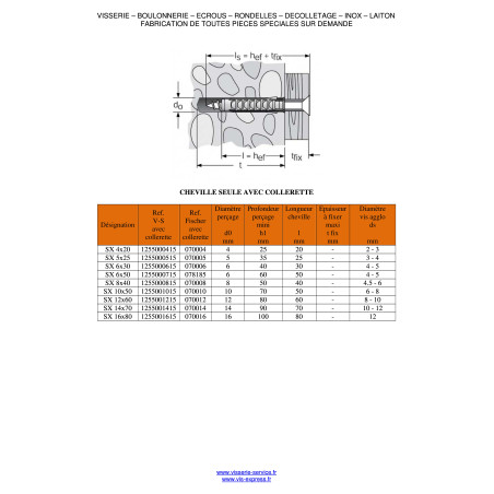 1 x Plug Nylon With Collar Fischer SX 14X70