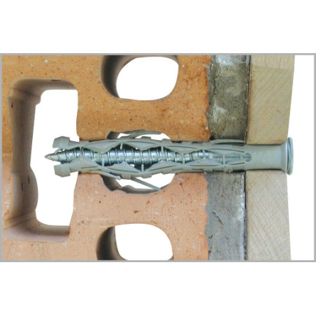 1 x Plug Long Nylon 10X85 + Screw Countersunk Head Torx Zinc Plated