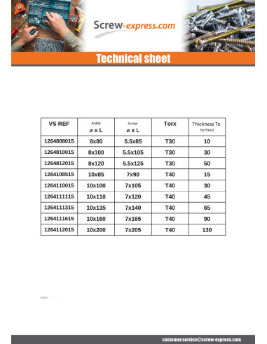 1 x Plug Long Nylon 10X85 + Screw Countersunk...