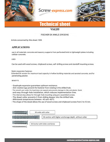 1 x Plug Nylon With Collar Fischer SX 6X50