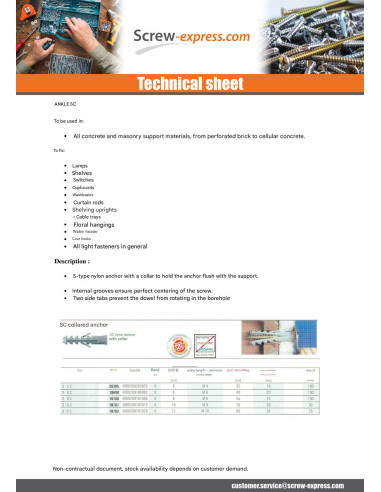 1 x Plug Nylon Without Collar Fischer S 20X90
