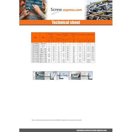 1 x Stud Anchor 8X120 Zinc Plated