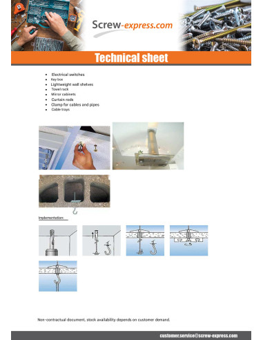 1 x Toggle Plug Fischer M5X90 Zinc Plated KDH5