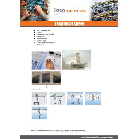 1 x Toggle Plug Fischer M5X100 Zinc Plated KD5