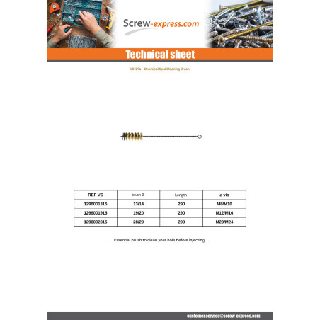 1 x BRUSH Of CLEANING Diameter 19 Linch Pin M12 M16