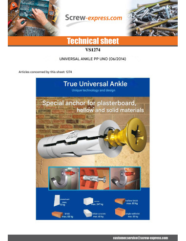 1 x Plug Universal PP UNO 6 Red