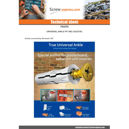 1 x Plug Universal PP UNO 6 Red