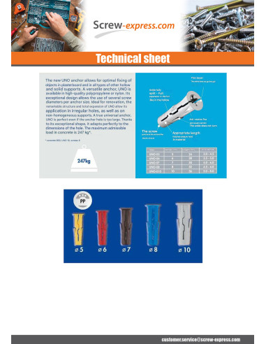 1 x Plug Universal PP UNO 6 Red