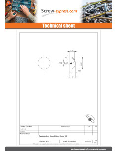 Cap Round Chrome Plated Brass Diameter 15 rod M3 2