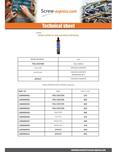 1 x CARTRIDGE Of 410 ML RESIN POLYESTER