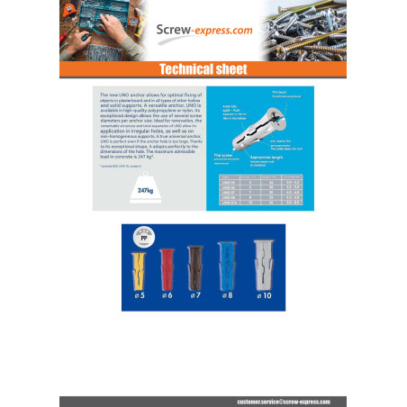 1 x Plug Universal PP UNO 5 Yellow