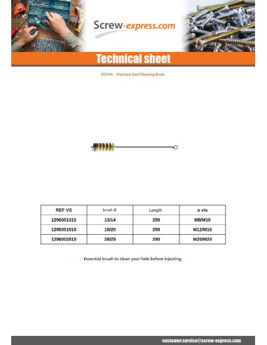 1 x BRUSH Of CLEANING Diameter 13 Linch Pin M8 M10