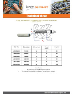 Metal sleeve for chemical anchor M10X80 Zinc Plated 2
