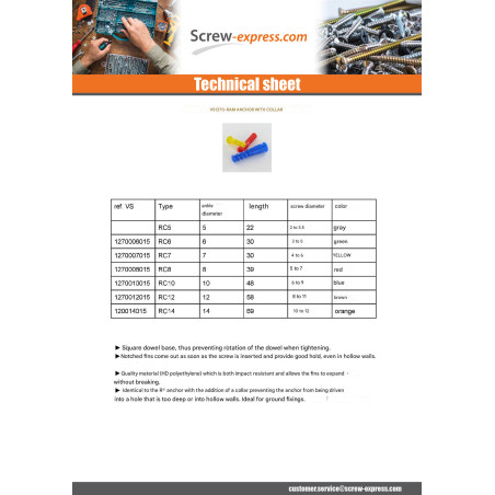 1 x Plug to Collar RAM RC 12X58 Brown