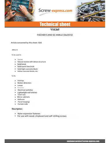 1 x Plug Nylon Collar Fischer SC 5