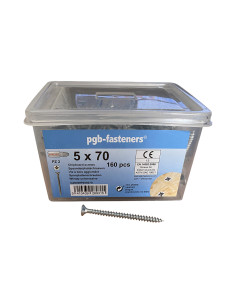 Bucket of 160 Chipboard Screws 5X70 Countersunk Head Pozi...