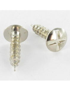 Wood Screw Mushroom Cross Lacroix Nickel Plated 3.5X17