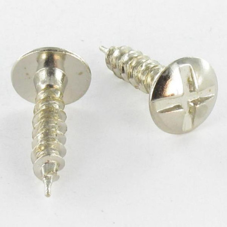 1 x Wood Screw Mushroom Cross Lacroix Nickel Plated 3.5X17