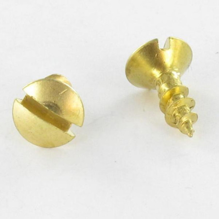 1 x Chipboard Screw Pan Countersunk Head Slotted 4X12 Brass Plated Steel