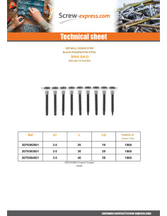BDE 50 Drywall Screw Spax GIX-D 3.5X45 Phosphated Plain 2