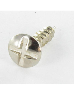Wood Screw Mushroom Cross Lacroix Nickel Plated Brass 3.5X17 2