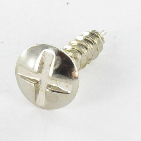 1 x Wood Screw Mushroom Cross Lacroix Nickel Plated Brass 3.5X17