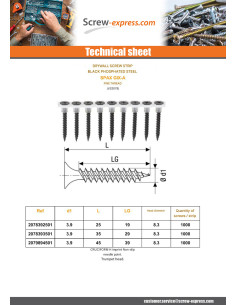 Roll of plasterboard 50 screws for gun Spax GIX-A 3.9X35... 2