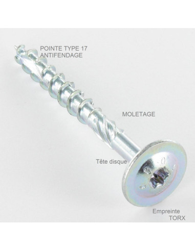 1 x Savis Chipsboard Screw Disc Head Screw T40...