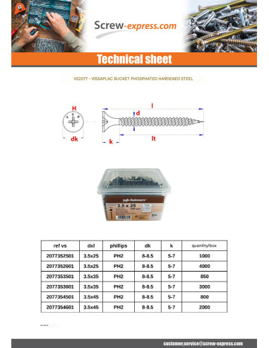 1 x Bucket Of 3000 Drywall Screw 3.5X35...