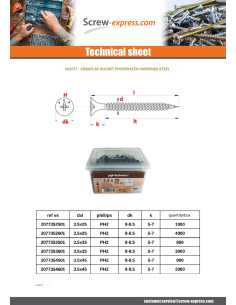 Bucket of 800 Drywall Screw Phillips 2 3.5X45 Phosphated... 2