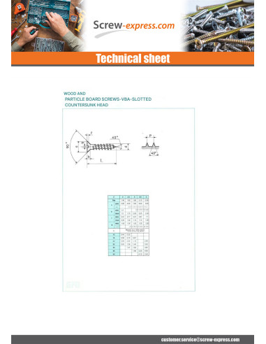 1 x Chipboard Screw Countersunk Head Slotted...