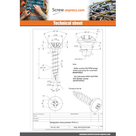 1 x Chipboard Screw Premium Round Head Pozi PZ2 4X13 Zinc Plated