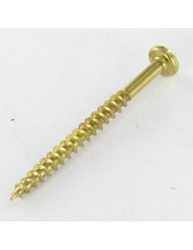 1 x Chipboard Screw Round Head Pozi 4X25 Brass...