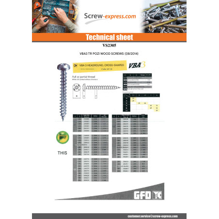 1 x Chipboard Screw Round Head Pozi 4.5X25 Yellow Zinc