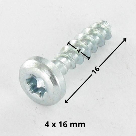 1 x Chipboard Screw Round Head T20 4X16 Without Point Zinc Plated
