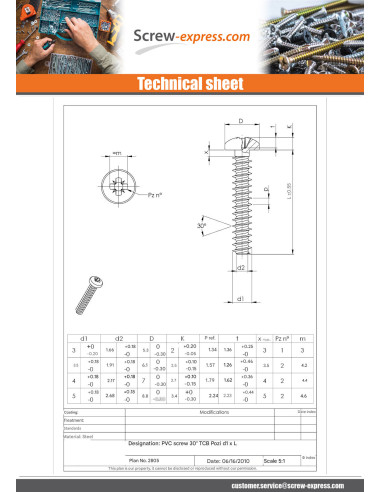 1 x Screw For Plastic Cylindrical Button Head...