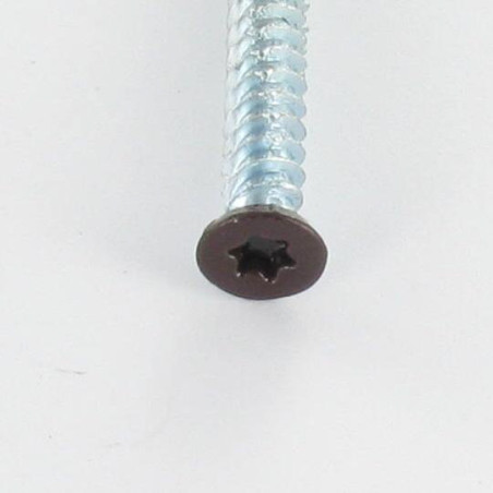 1 x Screw Concrete Countersunk Head RED 7.5X120 T30 Zinc Plated Ral8017/Chocolate Brown