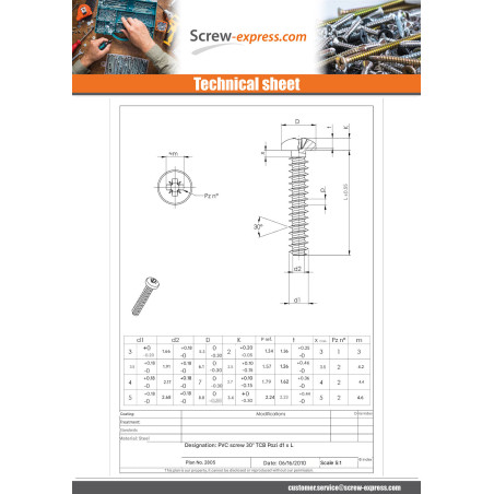1 x Screw For Plastic Cylindrical Button Head Pozi N°1 3X12 1411 KB Zinc Plated micro screw