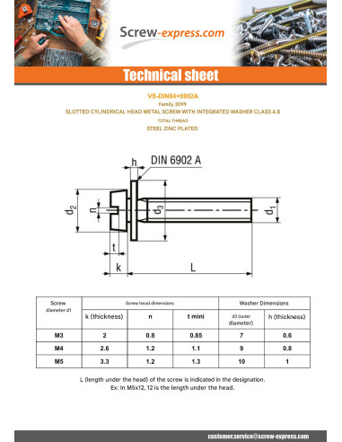 1 x Machine Screw Pan Head Slotted Full Thread...