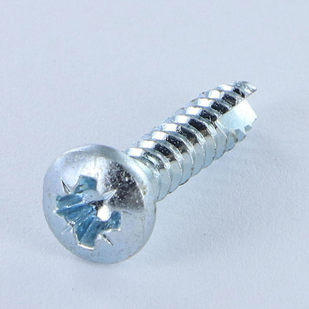 1 x Screw Plastic Cylindrical Button Head Pozi 3.5X 5/8 cut Type 17 Drilling Point Zinc Plated