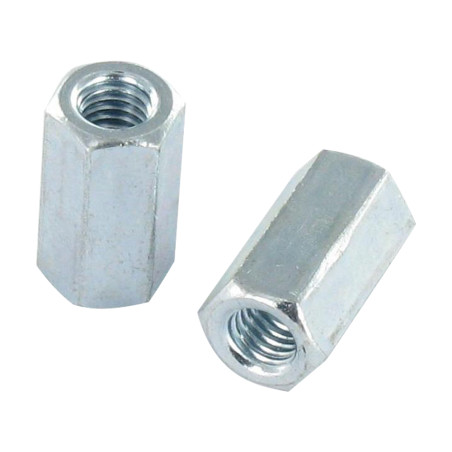 1 x Coupling Nut Hexagonal Female/Female M6 10X18 Thread Length: 18 Zinc Plated