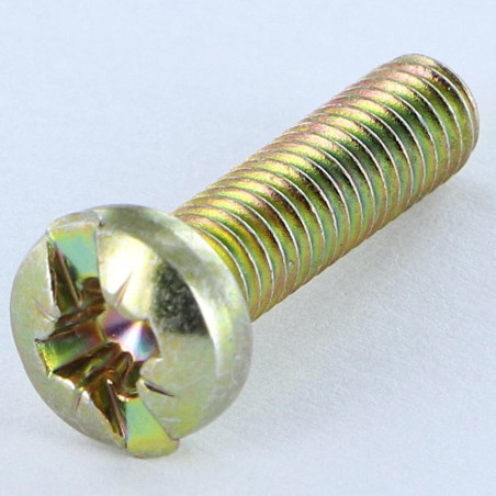 1 x Machine Screw Cylindrical Button Head Pozi And Slotted M4X16 Head Diameter: 7 Yellow Zinc