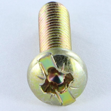 1 x Machine Screw Cylindrical Button Head Pozi And Slotted M4X16 Head Diameter: 7 Yellow Zinc