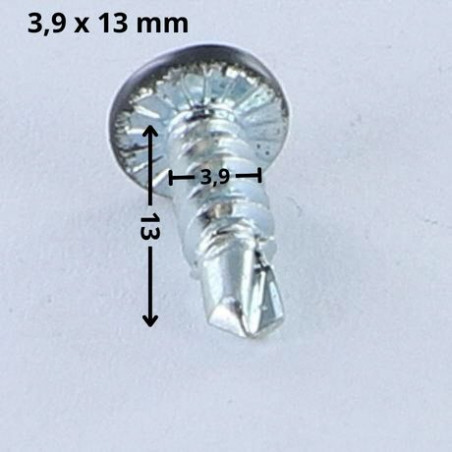 1 x Self Drilling Cylindrical Button Head Phillips 3.9X13 Zinc Plated Ral7016/Anthracite Grey